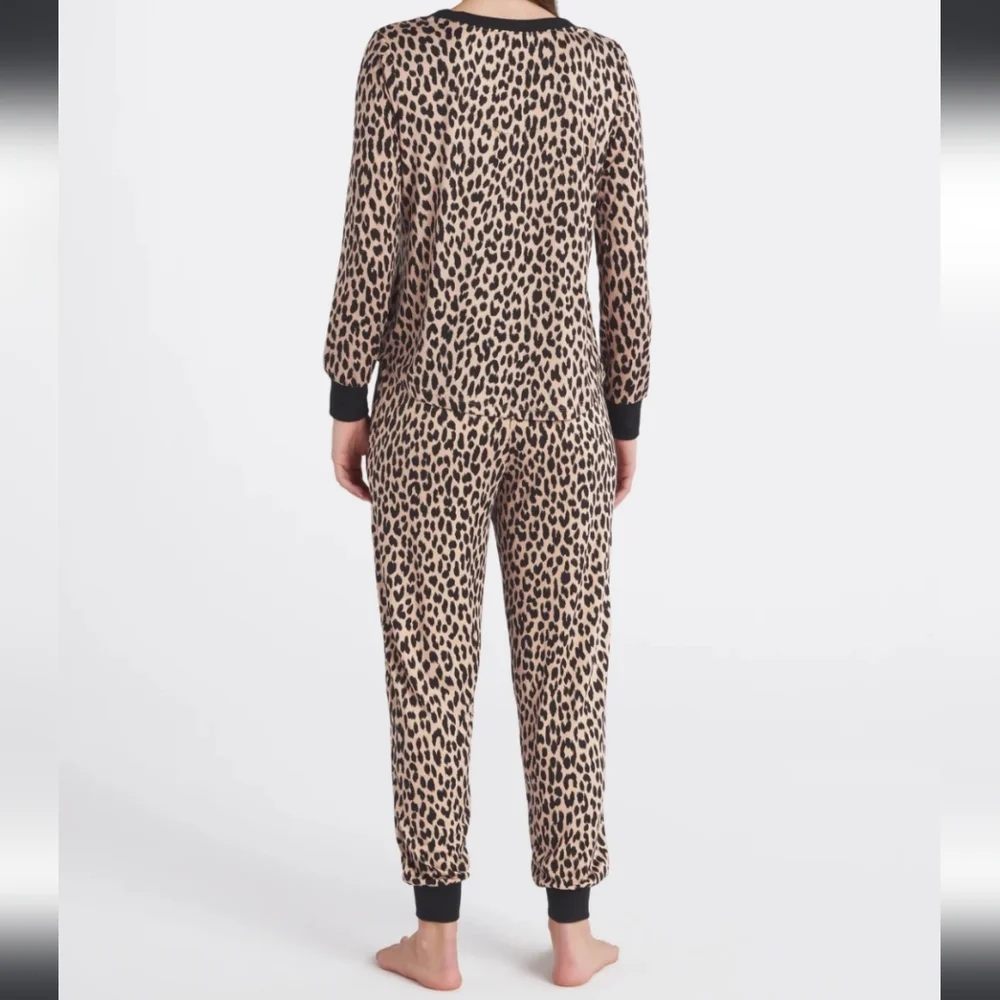 Kate Spade Janice Sleep Lounge Pajama PJs Animal Print Cheetah 3X Cozy Gift New